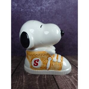 Vintage Snoopy Ceramic Coin Bank, Peanuts Character, Collectible Figurine